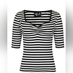 Hell Bunny Warlock Top in Black and White